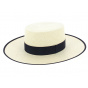 Navy Ribbon Panama Cordobes Hat