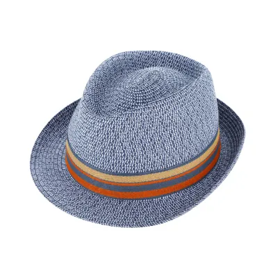 Chapeau Trilby Alassia Paille Papier Marine - Traclet