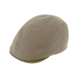 Waterproof Flat Cap Bastia Cotton Beige - Traclet