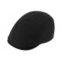 Black Waterproof Cotton Flat Cap Bastia - Traclet
