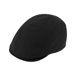 Black Waterproof Cotton Flat Cap Bastia - Traclet