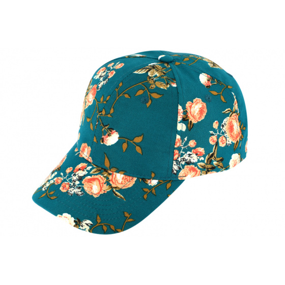 Children's Leo Cotton Cap in Teal Green - Traclet