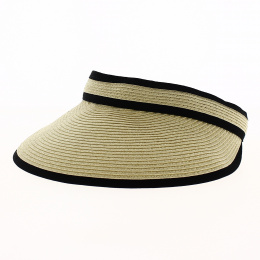 Jude Straw Visor Cap with Black Brim - Traclet