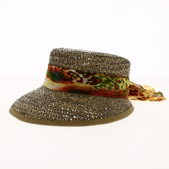 Natural Straw Orange Visor Cap - Flechet