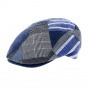 Daffy Patchwork Blue Flat Cap - Traclet