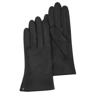 Women's Leather Gloves Silk Lined Black - Isotoner