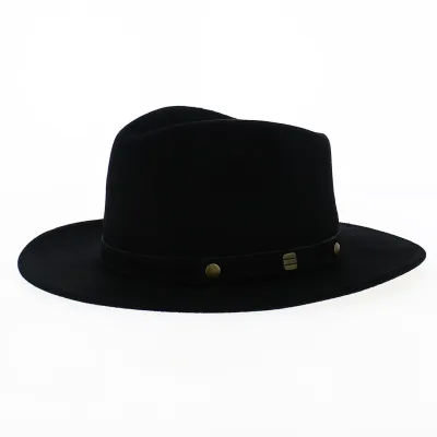 Chapeau Fedora Berno Feutre Laine Noir - Traclet