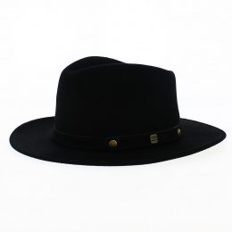 Fedora Berno Black Wool Felt Hat - Traclet