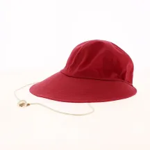 Nadine Red Cotton Visor Cap - Crambes