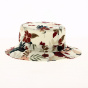 Josepha Bob White Cotton Ecru with Floral Patterns - Crambes