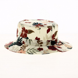 Josepha Bob White Cotton Ecru with Floral Patterns - Crambes