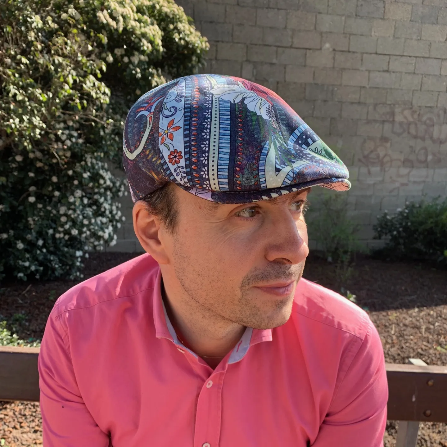 Duck Bill Cap Broker Cotton Flower Pattern - Traclet
