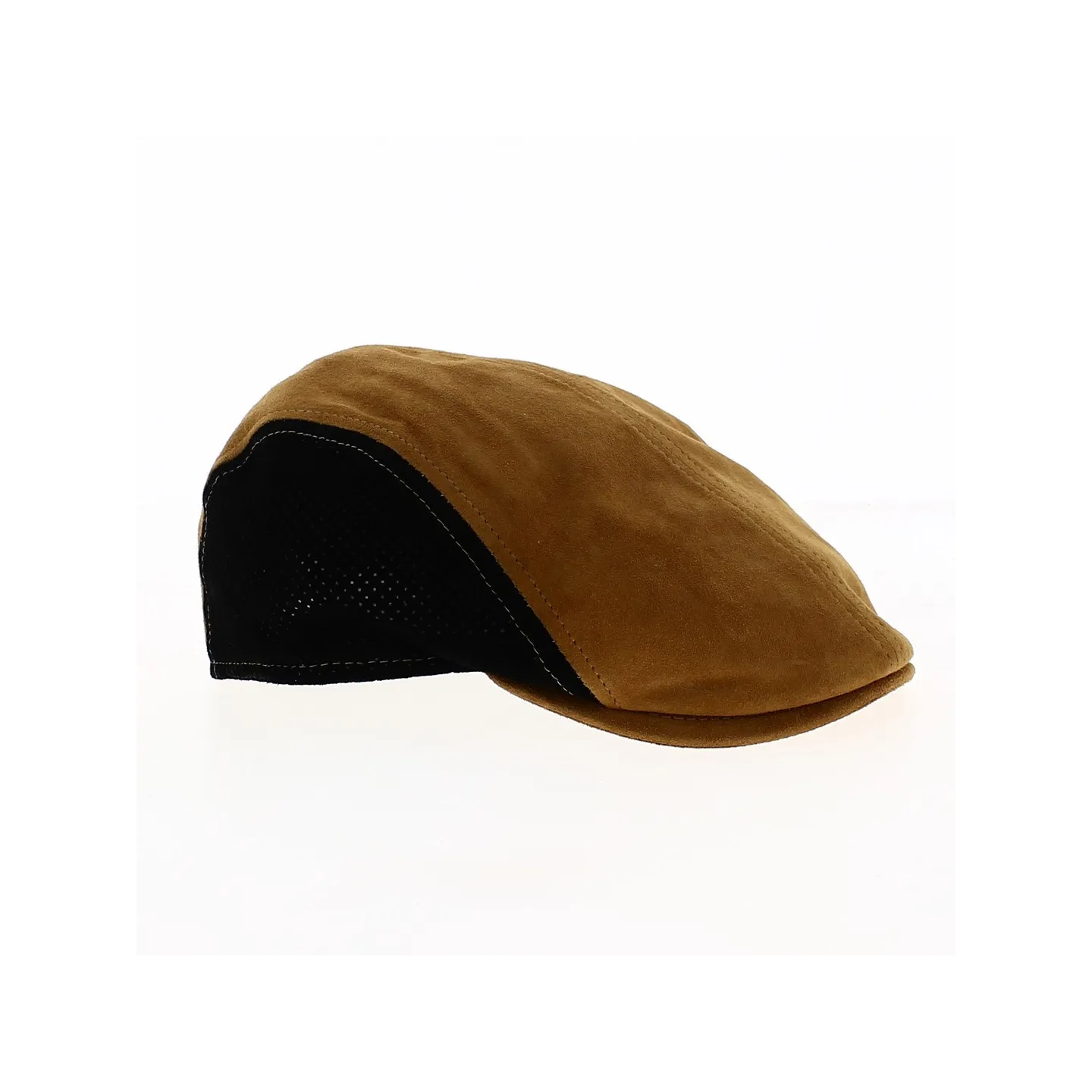 Casquette Plate Lino Cuir Marron et Noir - Flechet