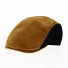 Casquette Plate Lino Cuir Marron et Noir - Flechet