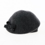 Charcoal Grey Wool Shaped Beret- Traclet