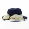 Chapeau Cloche Trani Paille Papier & Lin Bleu - Traclet
