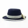 Chapeau Cloche Trani Paille Papier & Lin Bleu - Traclet
