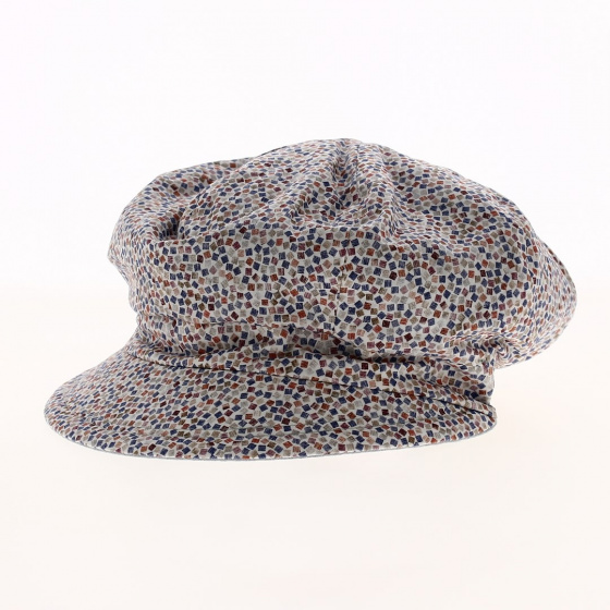 Cap Gavroche Elorine Blue Frosted Reversible Cotton - Traclet