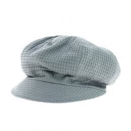 Cap Gavroche Elorine Blue Frosted Reversible Cotton - Traclet