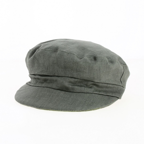 Gavroche Garden Reversible Cap Olive Green Flowered Patterns - Traclet