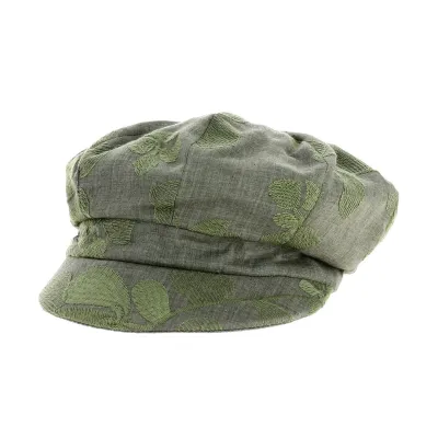 Casquette Gavroche Garden Réversible Vert Olive Motifs Fleuris - Traclet