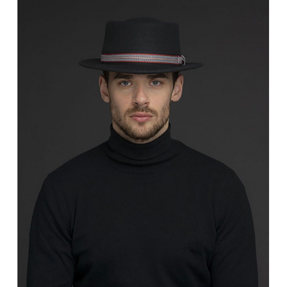 Klaxon Black Porkpie Hat - Bailey