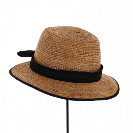 Lady Straw Raffia Hat Rust brown - Traclet