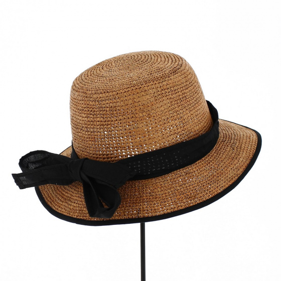 Lady Straw Raffia Hat Rust brown - Traclet