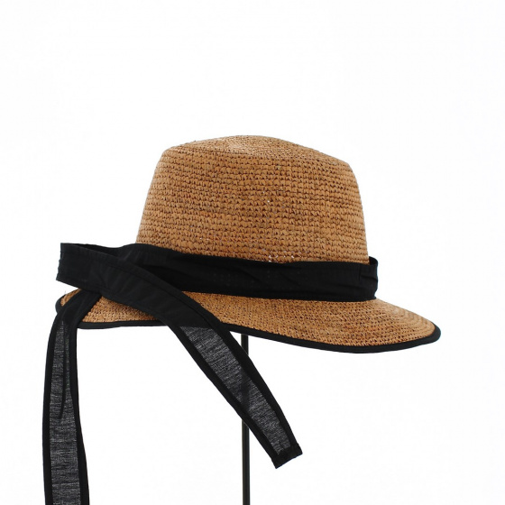 Lady Straw Raffia Hat Rust brown - Traclet
