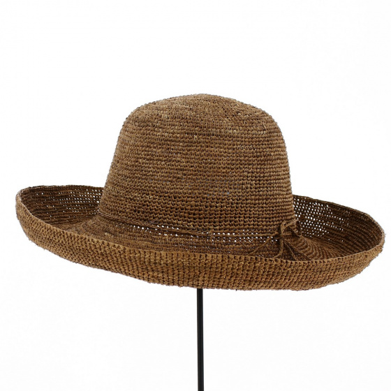 Capeline Dayana Paille Raphia Marron Clair - Traclet