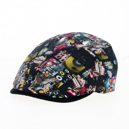 Daffy Cotton Flat Cap with Music Motifs - Traclet