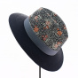 Boby Traveller Hat Navy Blue Straw & Cotton Floral - Alfonso d'Este