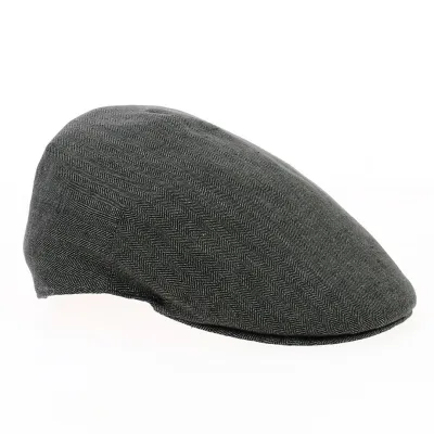 Flat Cap Palo Linen Khaki Chevrons - Alfonso d'Este