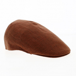 Leon Linen Flat Cap with Rusty Chevrons - Alfonso d'Este