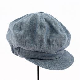 Cap Gavroche Sky Light Blue Linen - Traclet
