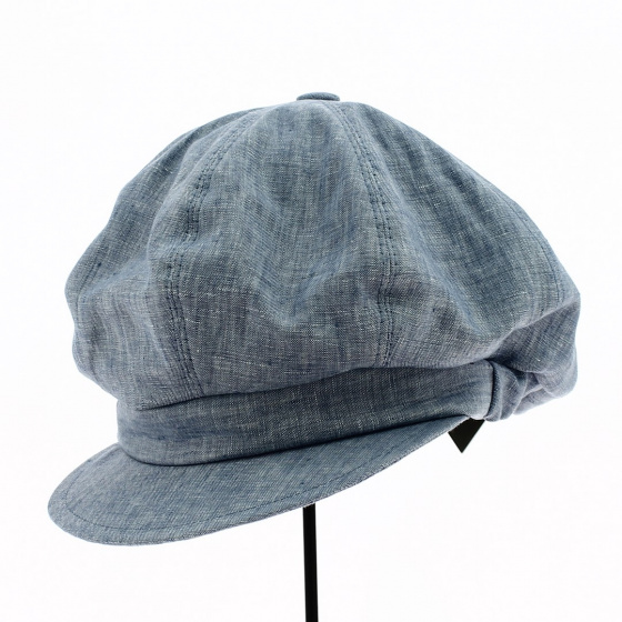 Gavroche Sky light blue linen cap - Traclet