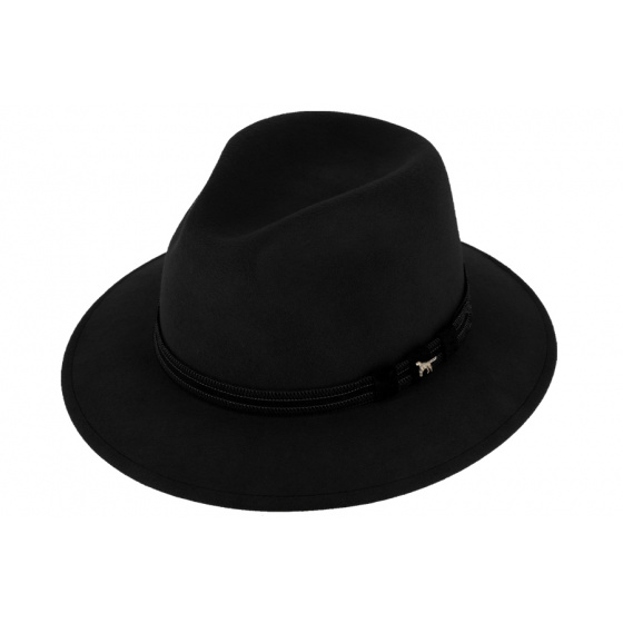 Fedora Ambierle Wool Felt Hat Black- Traclet