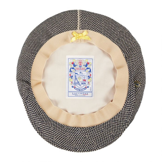 Summer Basque Beret Gabe Navy & Beige - Laulhère