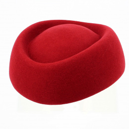 Felt Tambourine - Stewardess Pillbox Hat Garnet - Traclet