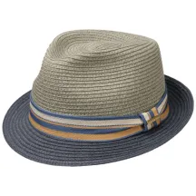 Trilby Scriba Toyo Grey & Navy Blue Hat - Stetson