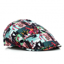 Nicolo Cotton Multicolored Flat Cap - Traclet