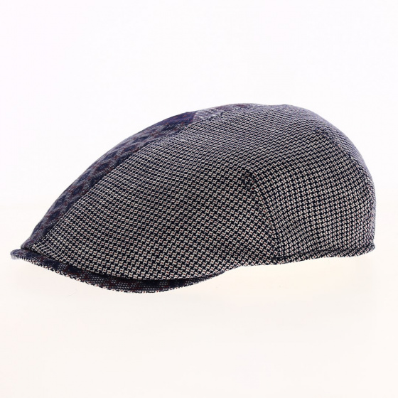 Peco Cotton & Linen Blue Patchwork Cap - Traclet