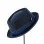 Porkpie Andrea Linen Blue Hat - Traclet