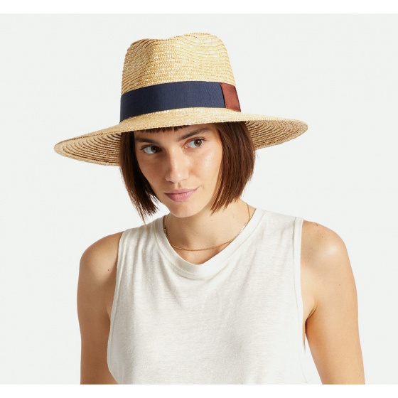 Joanna Wide Brim Traveler Hat Natural Straw - Brixton