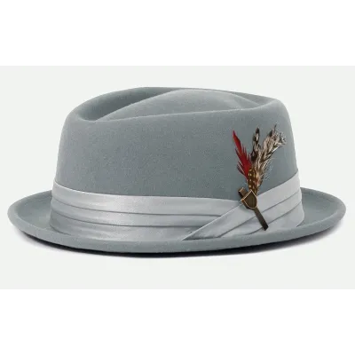 Sky Blue Stout Porkpie Hat - Brixton Reference: 14370| Traclet Hat Shop