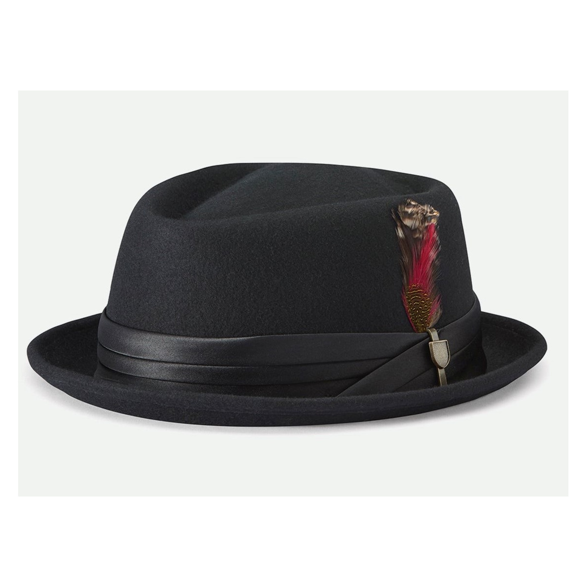 Chapeau Porkpie En Laine Noire Pour Homme - Taille Unique S-M, Style Vintage, Bandeau Réglable, Classique Et Tendance