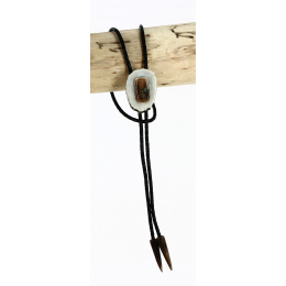 Bolo Tie - Deer & Ivory Mammoth Fossil 12 Tie - Traclet