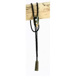 Bolo Tie - Ivory Mammoth & Mother of Pearl Fossil 14 - Traclet
