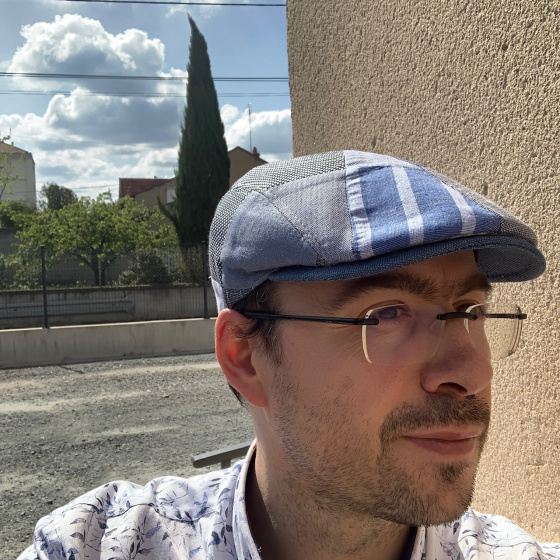 Daffy Blue Patchwork Flat Cap - Traclet