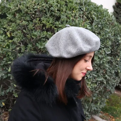 Béret Classique Gris Clair Chiné - Le Béret Français